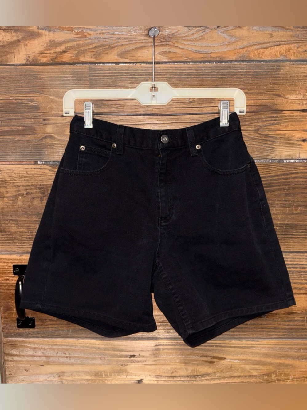 90’s Liz Claiborne 100% Cotton High-Waisted Black Denim Shorts